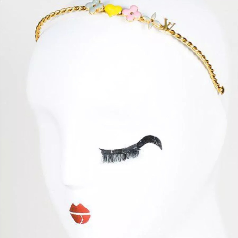 Auth  Louis Vuitton monogram headband hair band LV